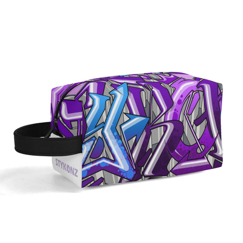 Travel Bag Toiletry Bag Makeup Bag feat Purple Wildstyle | Hip - Hop Streetwear Bag - Stykonz Graffiti Streetwear
